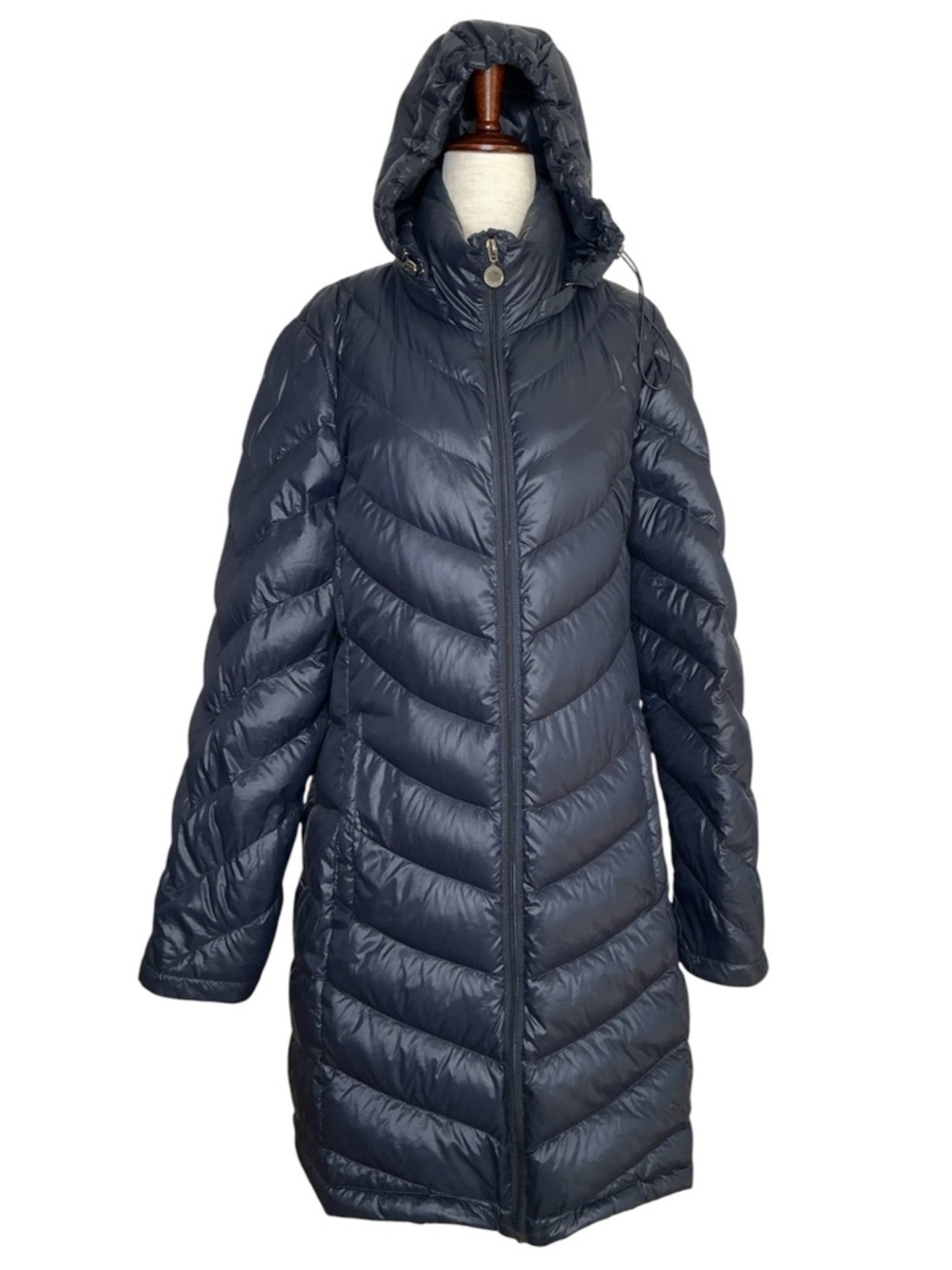 Calvin Klein Packable Lightweight Down Quilted Long Puffer Coat with Hood Medium